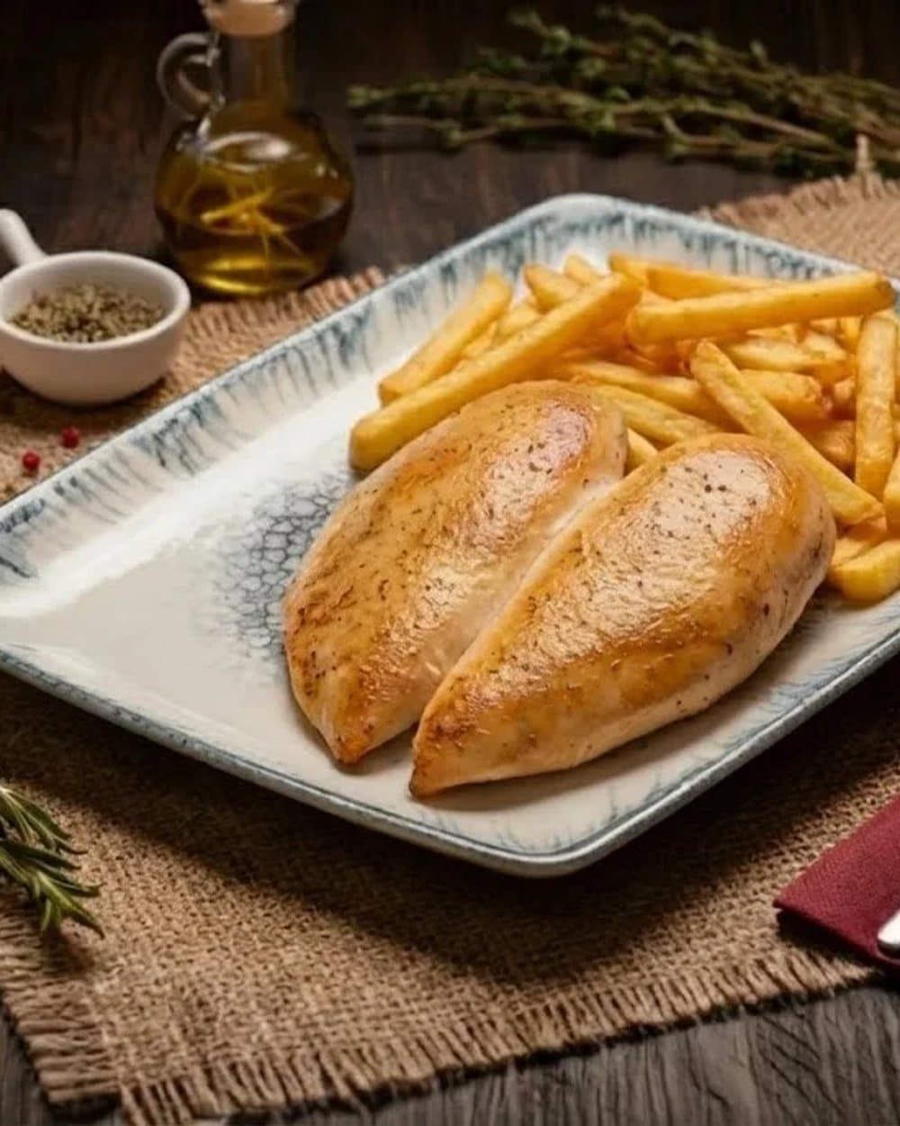 Izgara tavuk göğsü ve patates